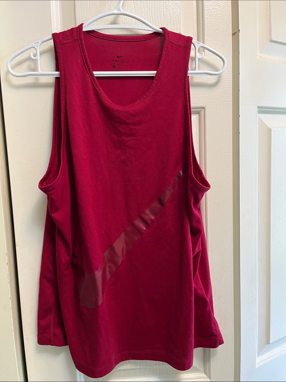 Nike Women's Crimson Athletic Tank Top with Gloss Swoosh